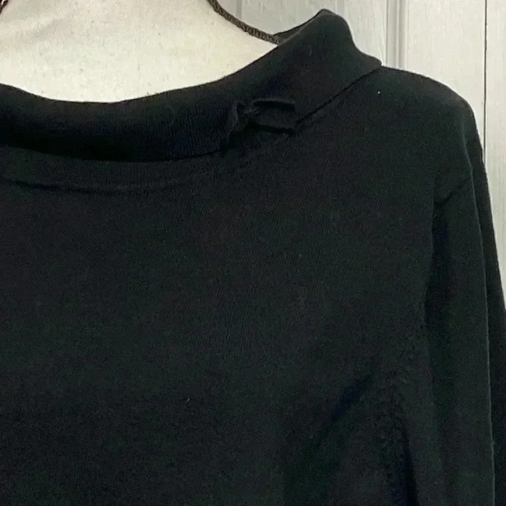 Sandra King Woman silk blend black knit shirt